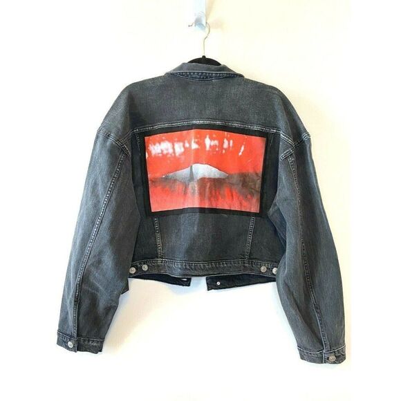 HUDSON Rei Denim Black Wash Jacket - Crash N' Burn Size L - Picture 5 of 7